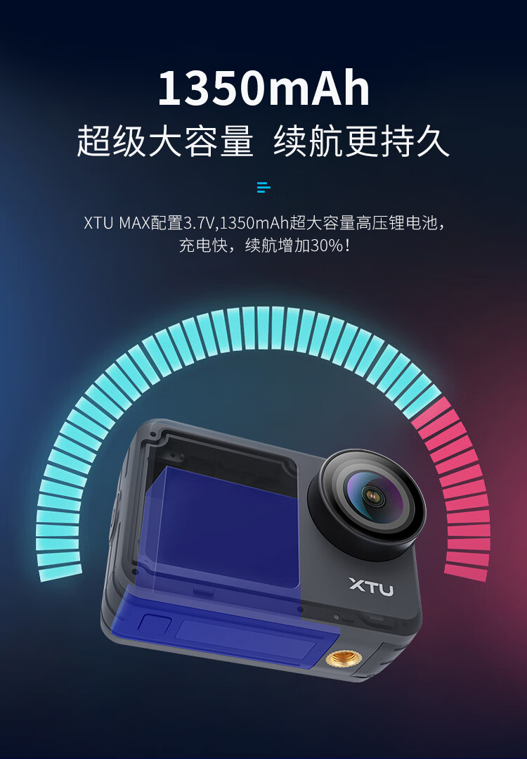 xtu/骁途 max双屏运动相机4k/60高清摩托车记录仪水下vlog摄像机赫蓓