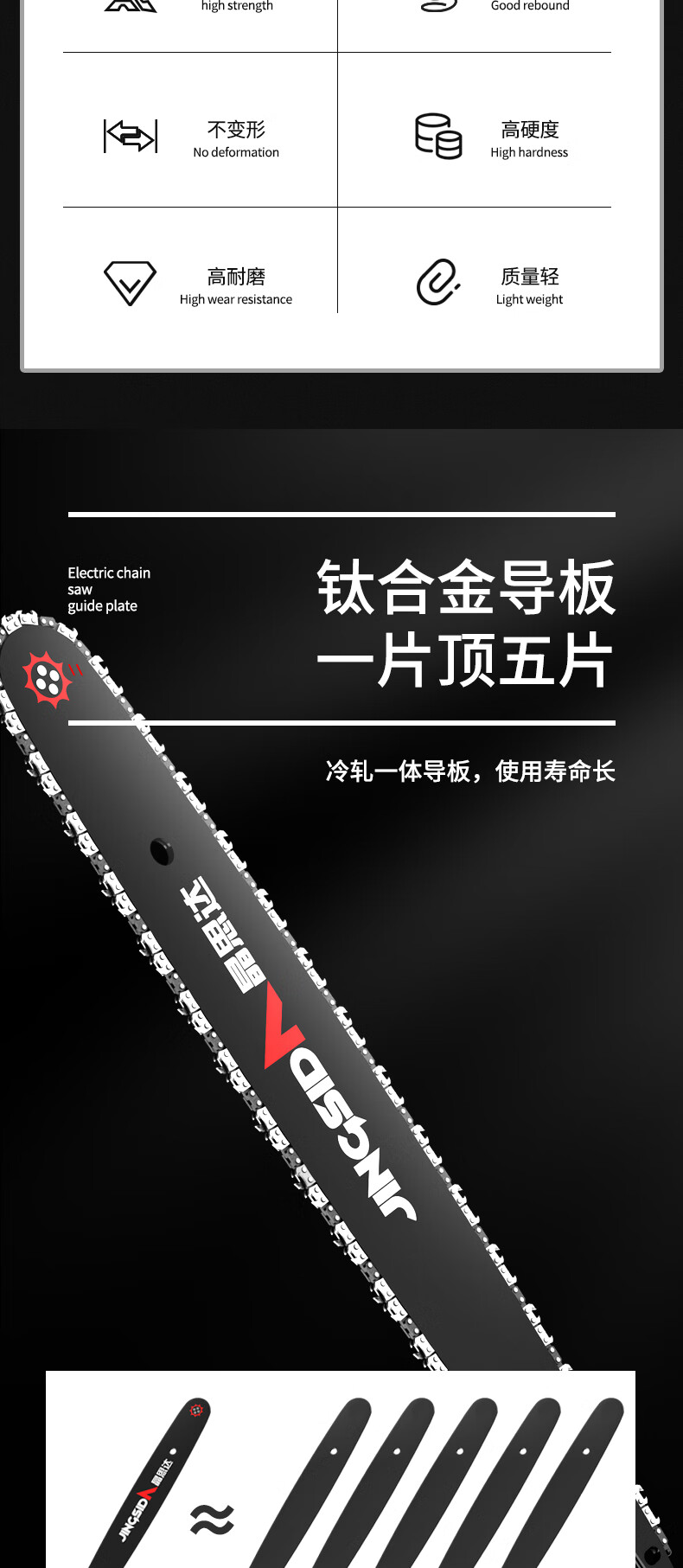 晶思达家用多功能电链锯配件导板16寸电动油锯伐木锯电锯链条锯片