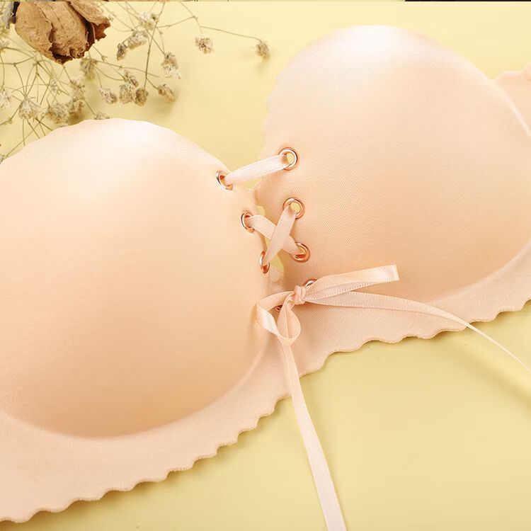 杯无肩带防滑落抹胸式无钢圈文胸小胸加厚聚拢少女女士隐形无痕内衣