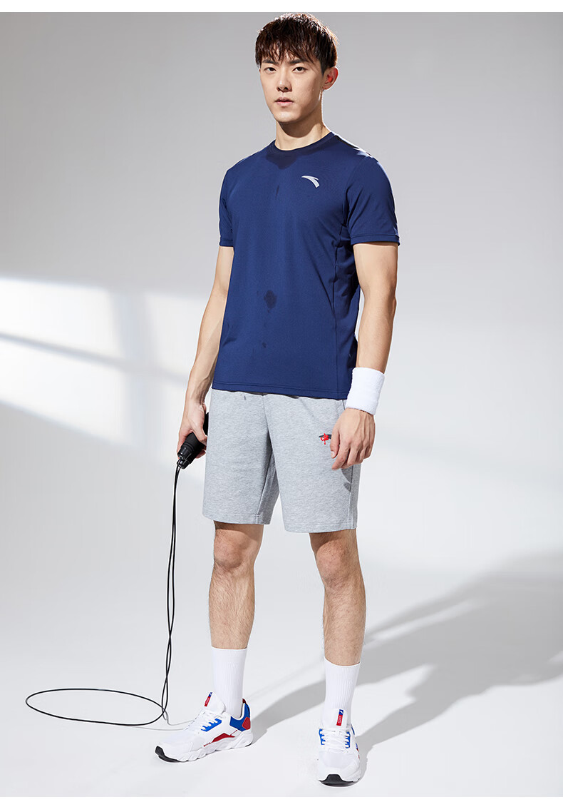 安踏短袖t恤男 综训系列 21新款夏季跑步训练速干短t透气排汗男士短袖