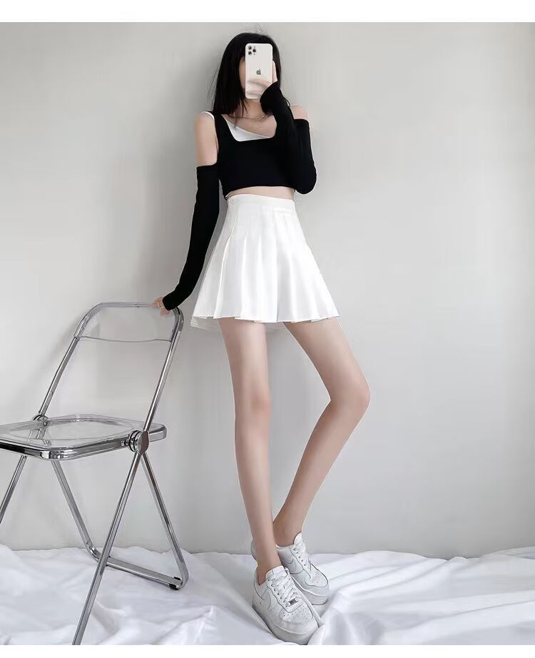 灰色百褶裙女半身裙短裙子春秋夏季2022学生高腰显瘦a字臀裙子百褶裙