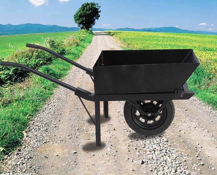 农用独轮鸡公车手推单轮工地建筑推车公鸡两轮爬坡充气轮垃圾车 单独