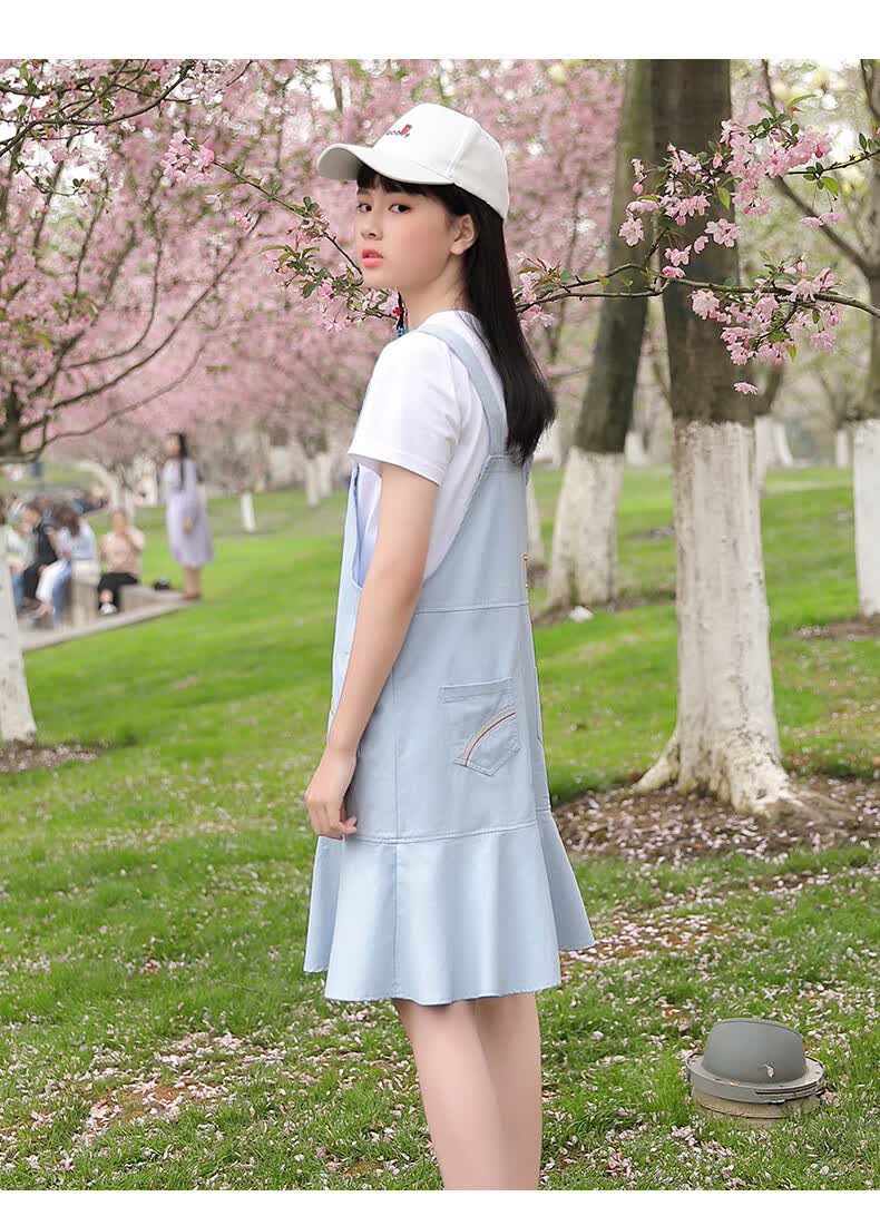 青少女装初高中生学生社会女学生网红新品中学生背带裙女2020夏装新款