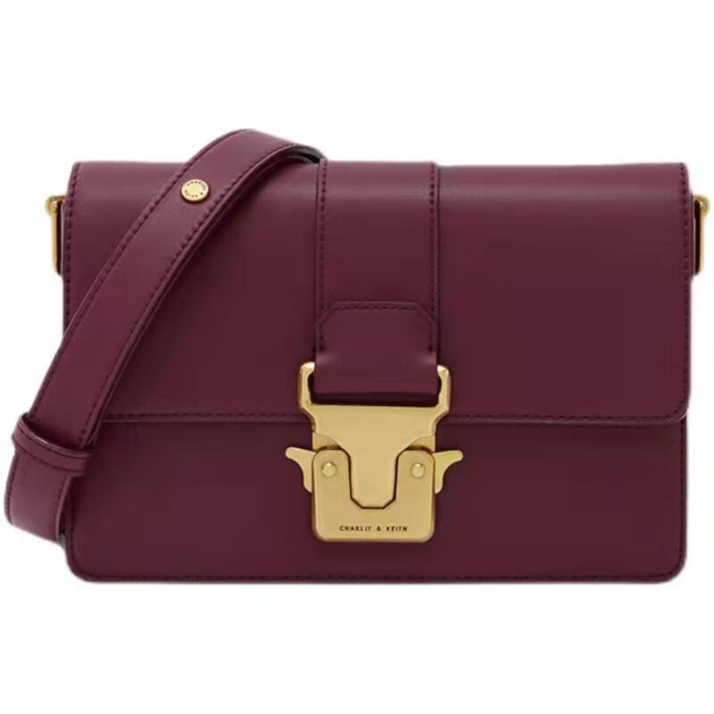 ck小女神潮流女包女包秋冬新款小方包金属牛头锁扣包女单肩斜挎翻盖