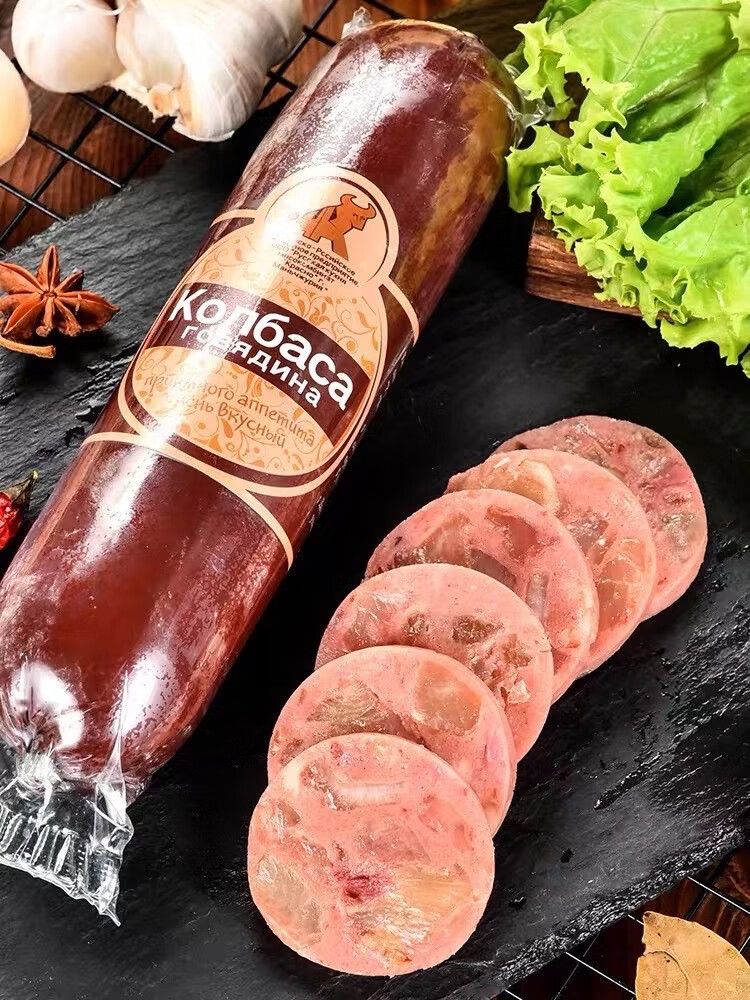 五折俄罗斯风味牛筋肠牛肉香肠纯肉火腿好吃劲道350克下酒菜1根牛筋肠