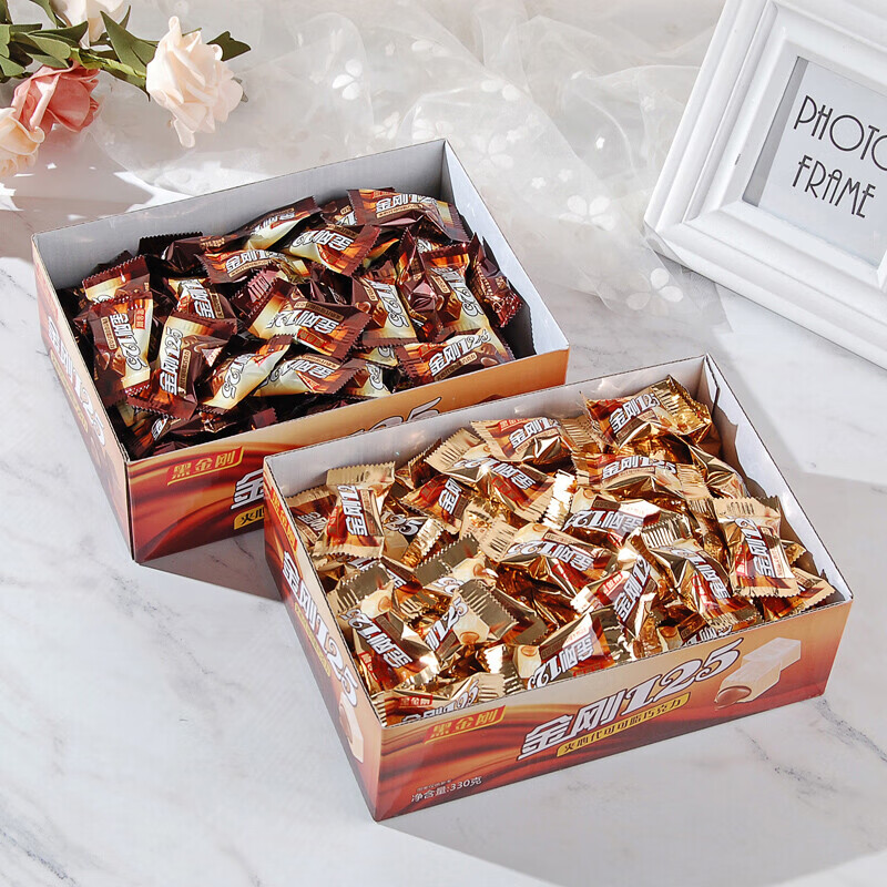 黑金刚125夹心巧克力金刚125巧克力可可脂巧克力330g2盒2盒原味