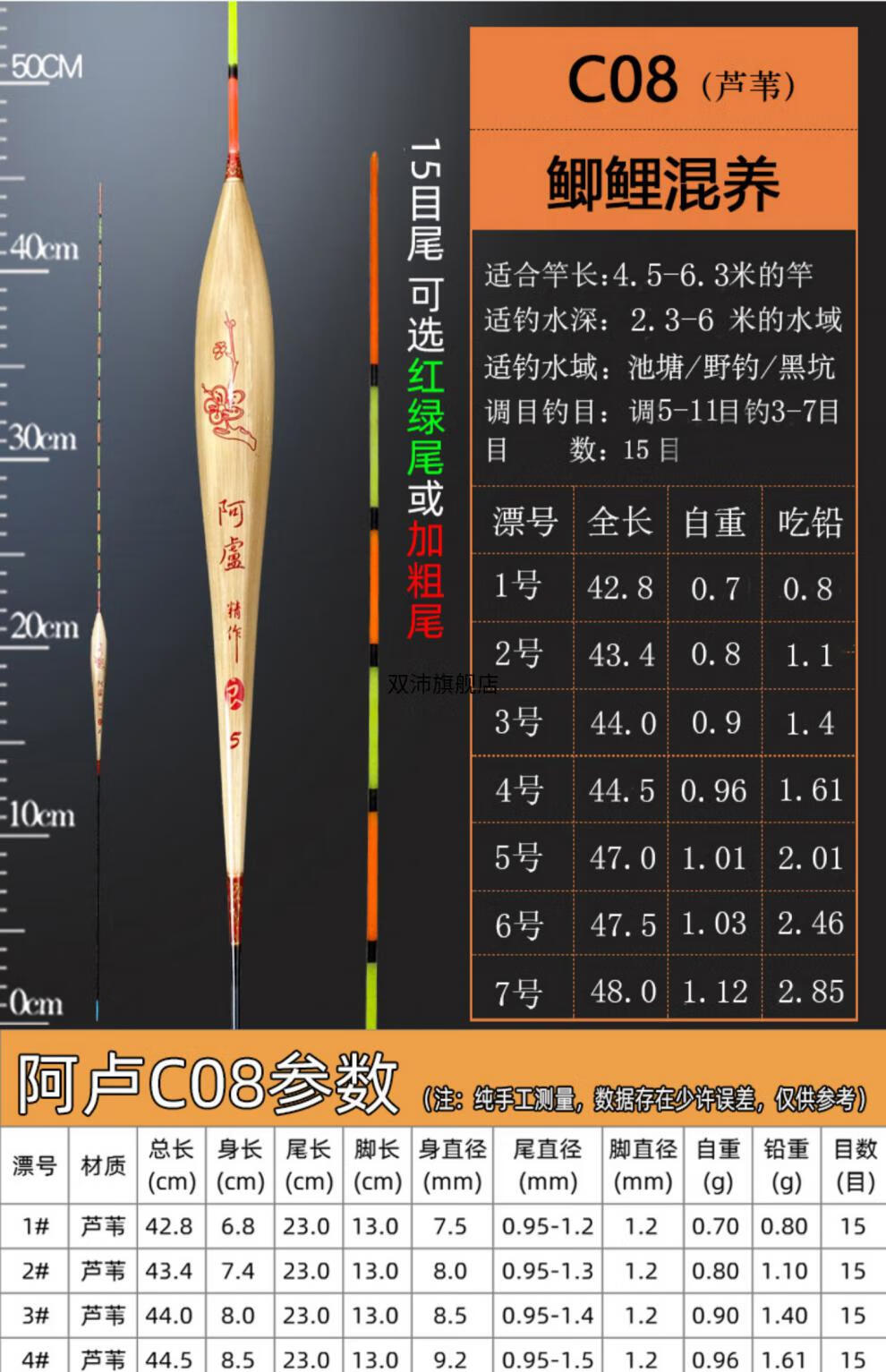 阿卢芦苇浮漂轻口抗风黑坑竞技野钓套装加粗醒目鲫鱼鲤鱼高灵敏标阿卢