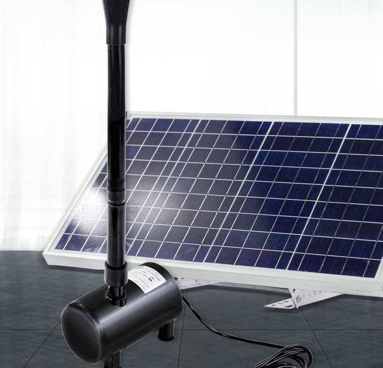 太阳能水泵户外水池循环喷泉抽水泵 小型庭院鱼池12v直流潜水泵 25w