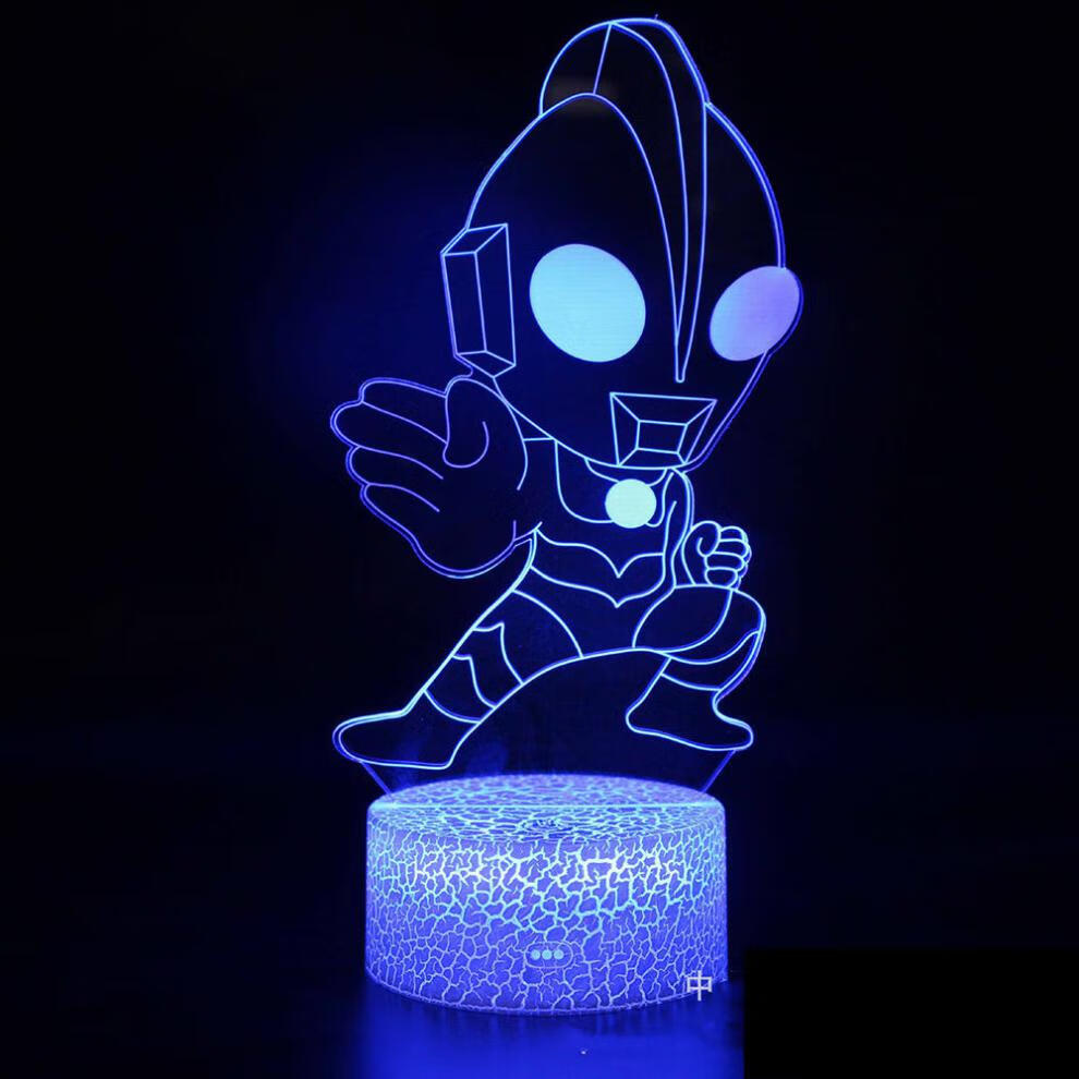 奥特曼小夜灯卡通奥特曼系列七彩创意3d灯led小夜灯礼品台灯视觉灯