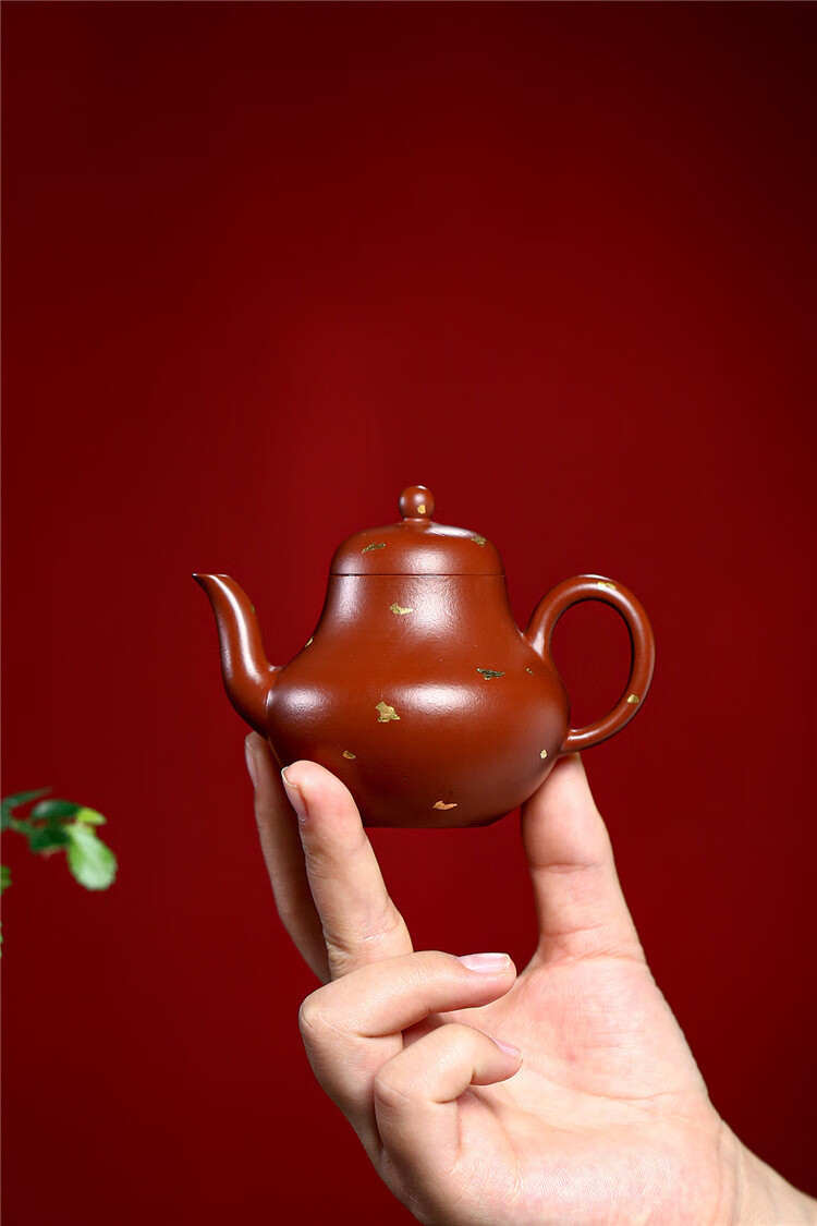 宜兴紫砂壶撒金朱泥小品潮汕家用功夫茶具人泡茶壶功夫茶具茶道茶器