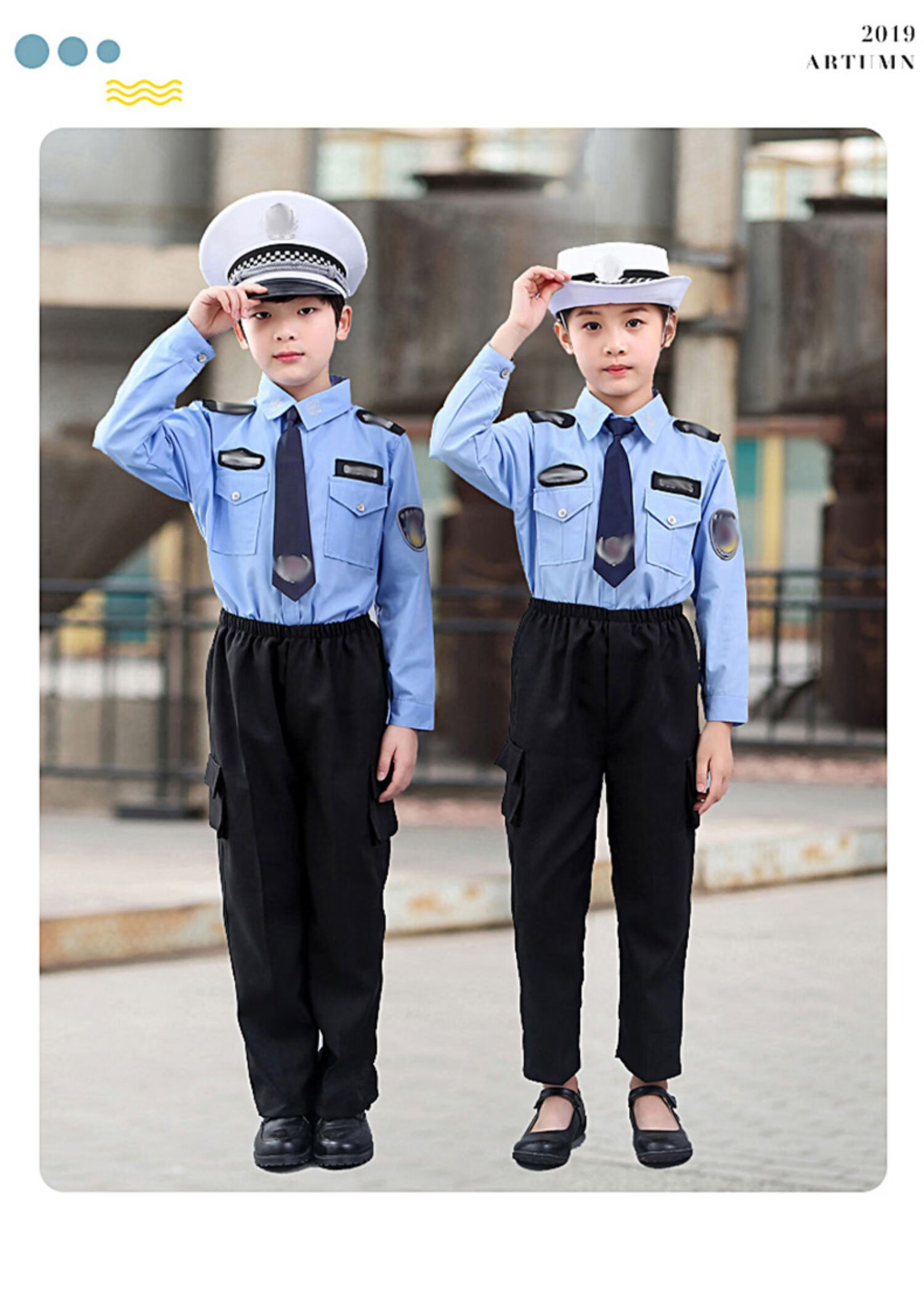 迪士尼disney六一儿童警察服警官衣服小交警幼儿园套装角色扮演男童