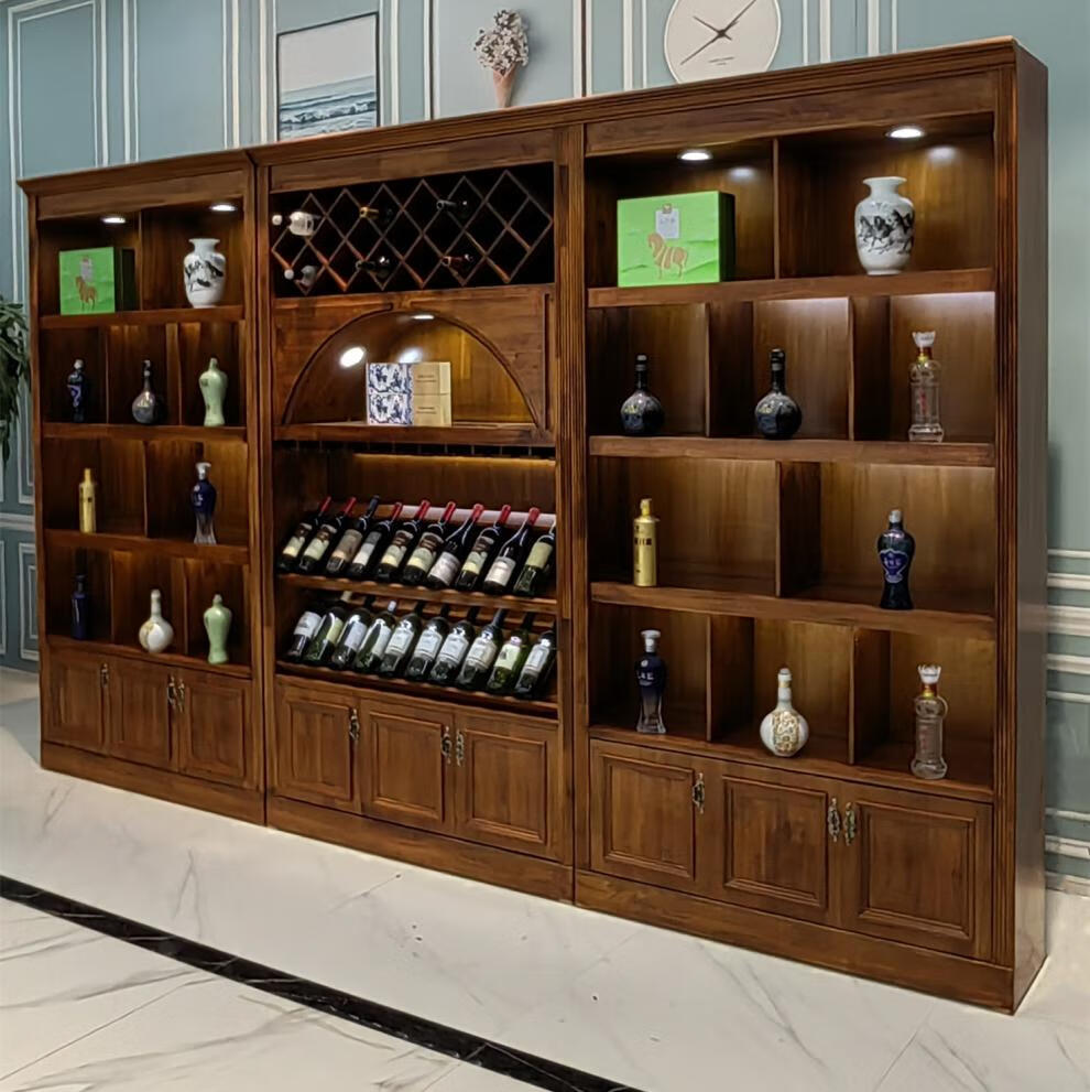 白洒柜洒柜客厅酒柜白酒柜收藏实木茶叶烟酒展示柜白酒柜紫砂壶柜翡翠