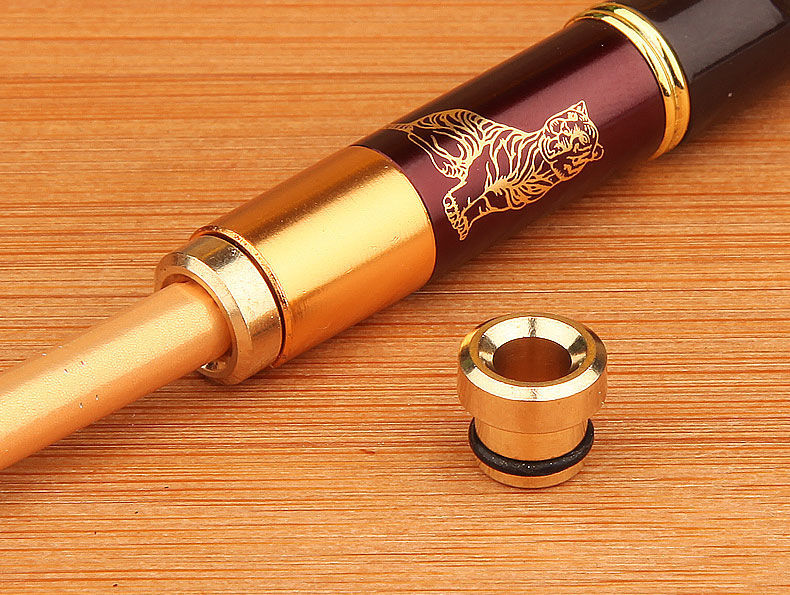 凯都 中细烟转换头烟嘴女士细烟粗烟嘴转细烟换头铜头粗细两用木制