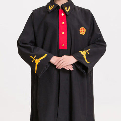 模拟法庭律师袍男女律师服工作服标准开庭服装制服职业装 黑色袍 170