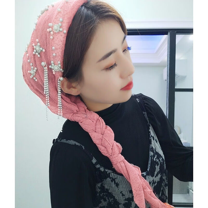 赵小熊新品回族女人的套头纱巾穆丝林纱巾秋冬新款回族