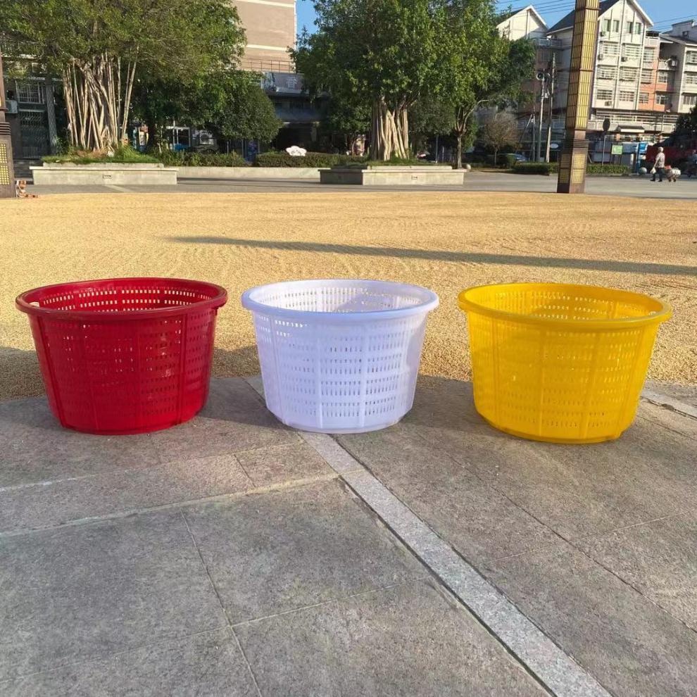 塑料箩筐挑水果担粮食稻谷玉米箩篼家用仿竹编萝兜收纳篮 喜事篮 新料