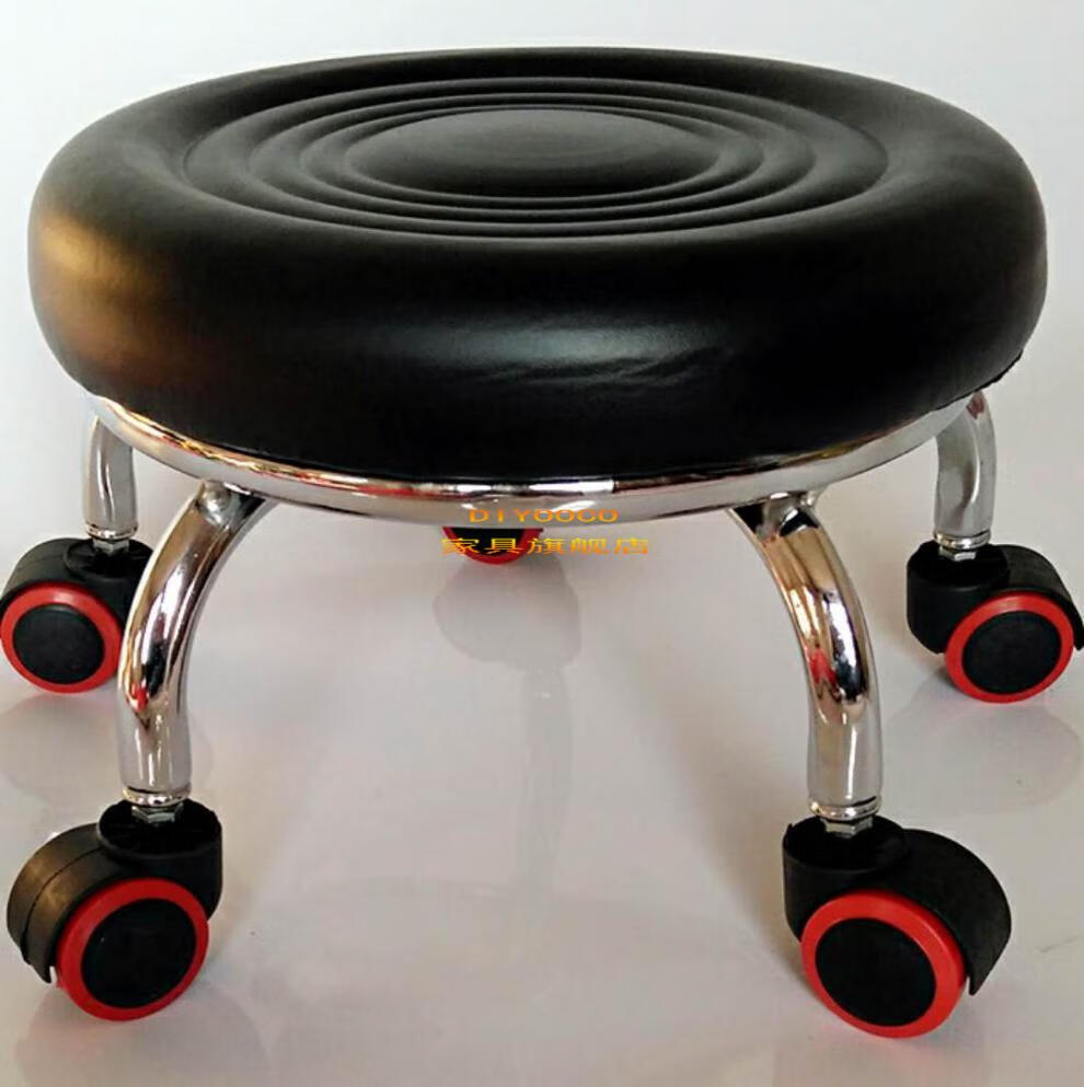 带轮凳子美缝擦地凳小板凳学步凳轱辘沙发凳矮凳滑轮凳洗衣凳 黑31