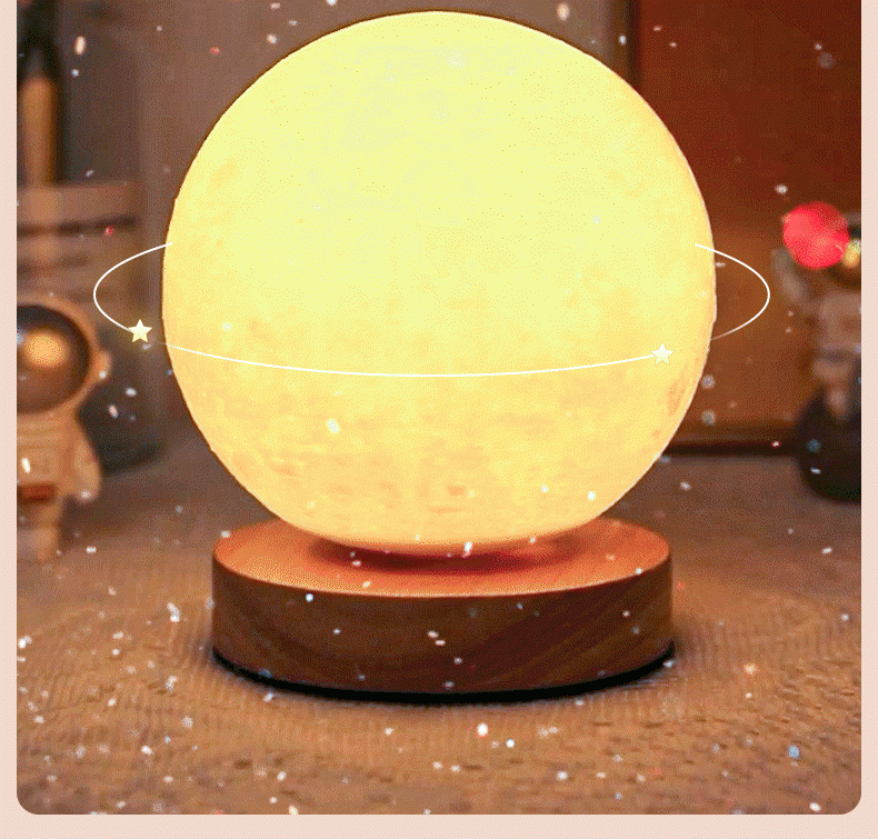 月球灯 悬浮 旋转月球小夜灯摆件卧室床头睡眠磁悬浮月亮氛围灯创意感