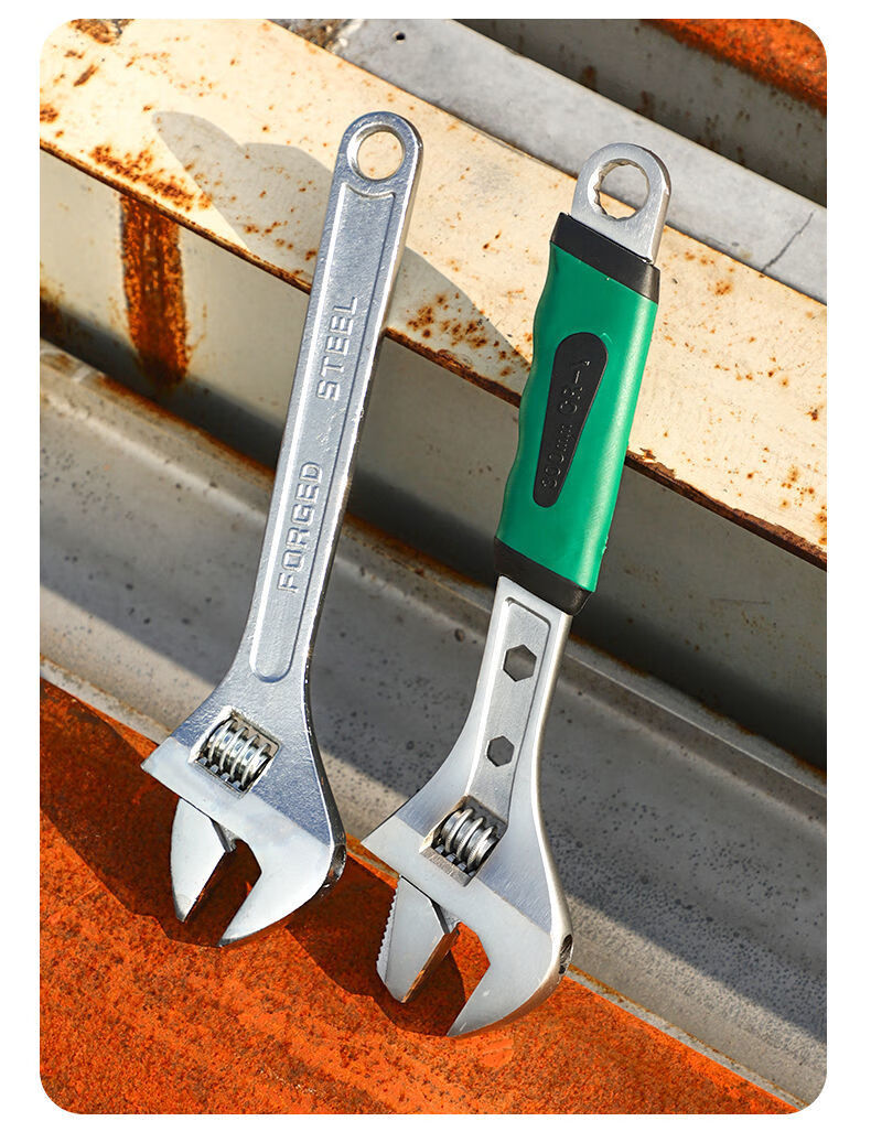 惠利得多功能活动两用扳手可拆卸防滑手柄81012寸大开口卫浴管钳板子