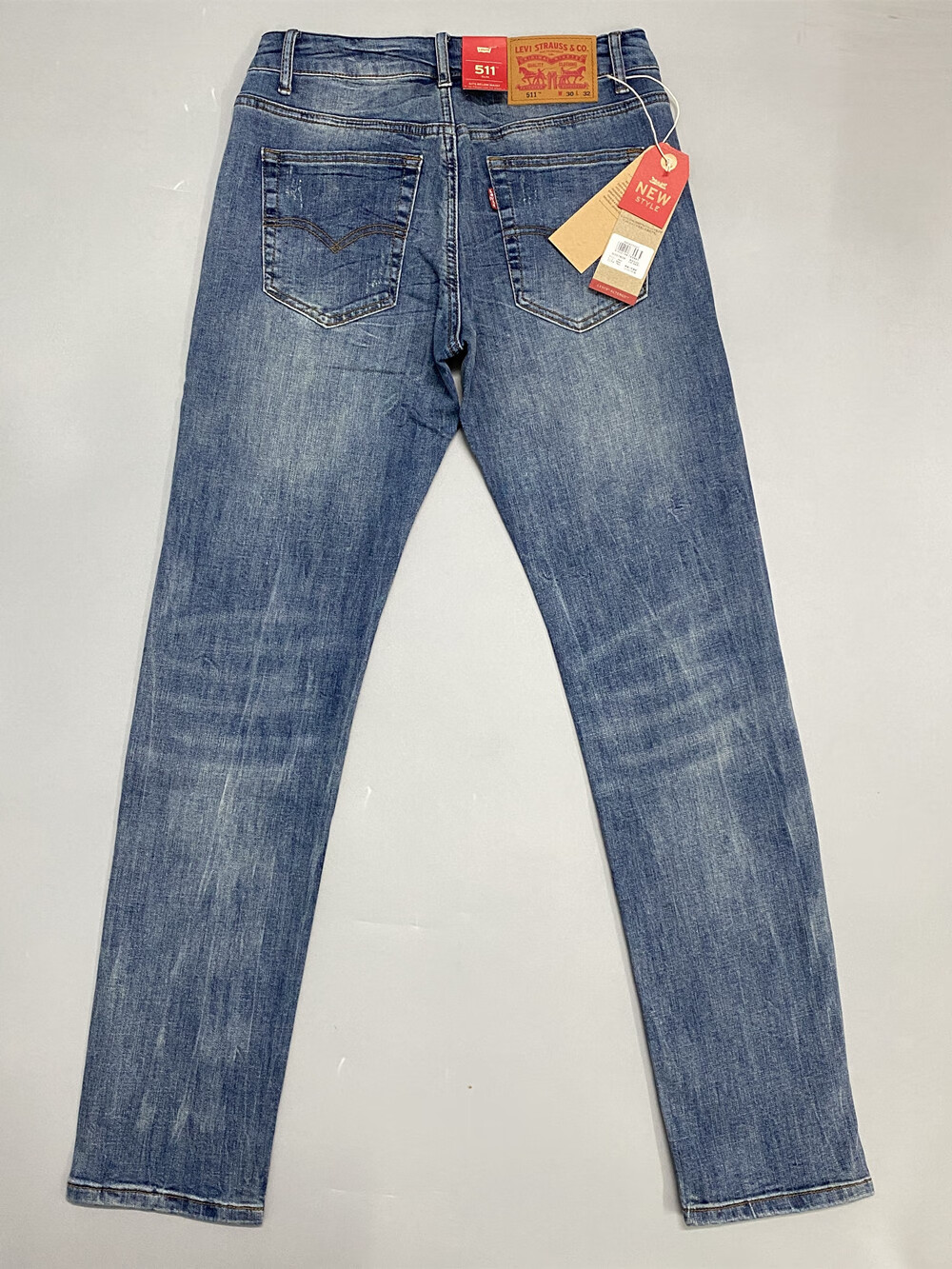 levis李维斯511牛仔裤男弹力修身小脚复古水洗做旧窄脚裤子 复古蓝