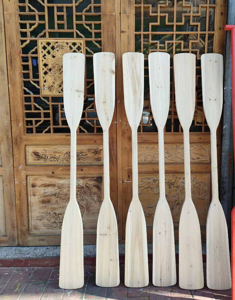 旗舰自营皮划艇船桨15米18米长一体成型双头桨实木船桨双手摇橹划桨皮