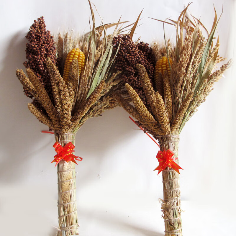 德骊嘉农家乐装饰五谷杂粮玉米挂件麦穗干花高粱田园农作物五谷丰登