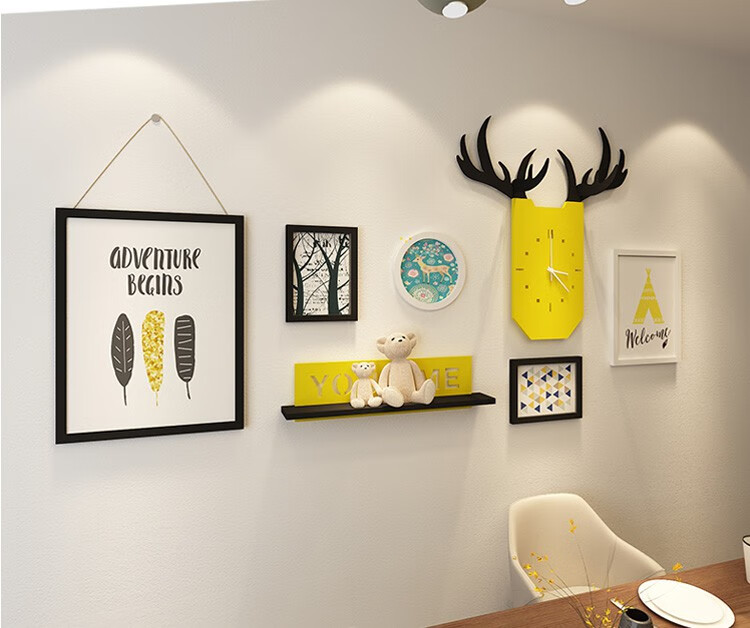北欧背景墙面装饰壁挂件创意房间墙上挂饰墙壁饰 a款黑白混搭