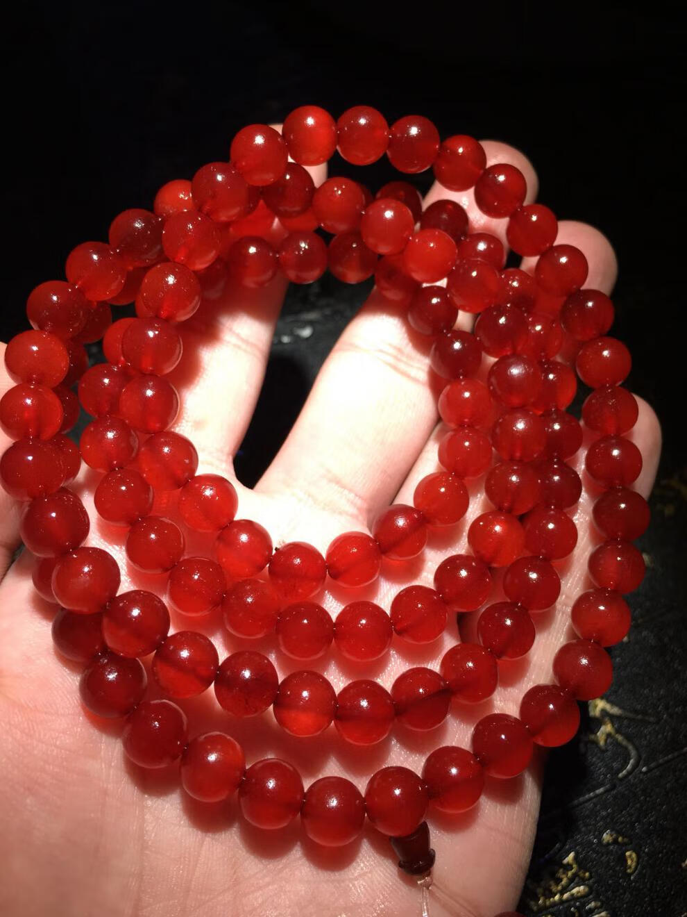 老羊角手链满血风化红色108颗男女款佛珠手串 6mm 108颗【图片 价格