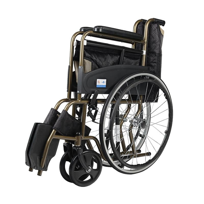 凯洋轮椅代步车轻便手动轮椅可折叠全刚光加固家用基础手动轮椅全钢管