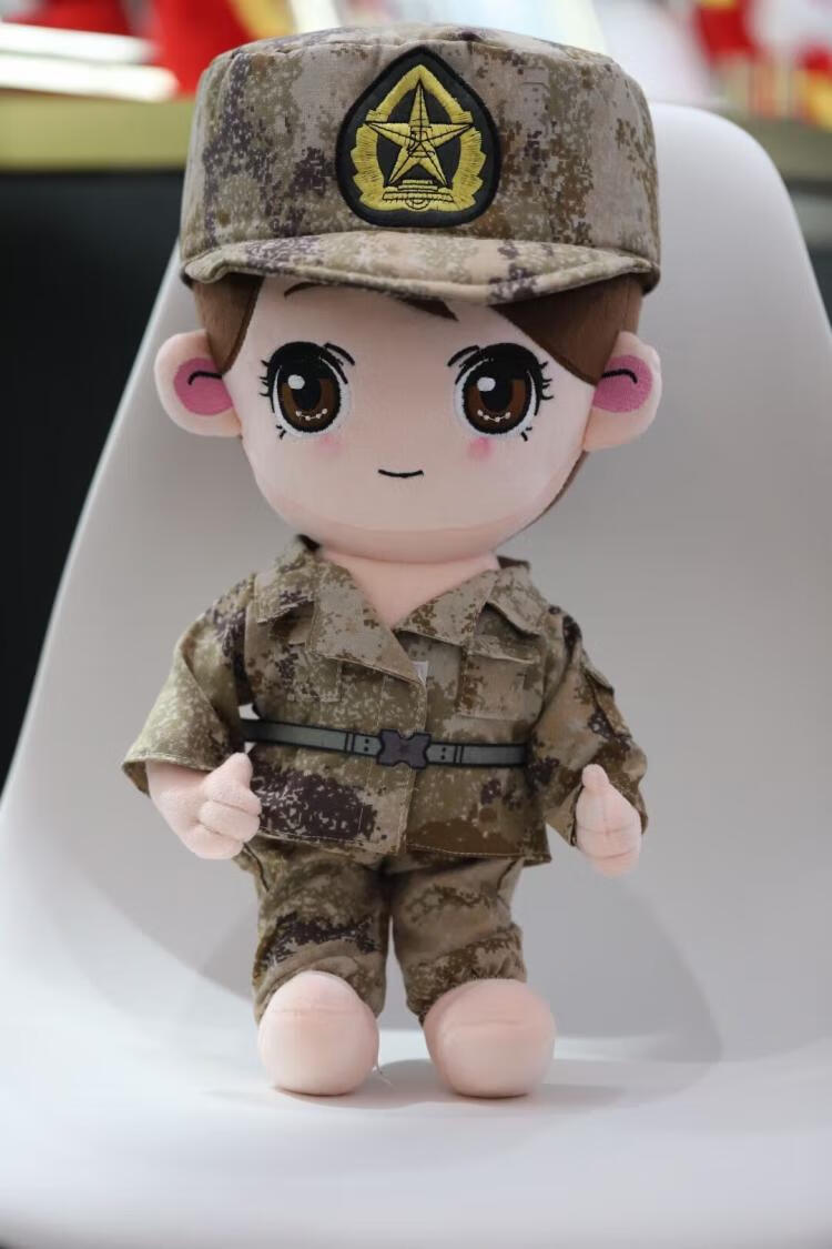 兵哥哥毛绒布娃娃兵小萌军恋礼品大毛绒军人迷彩玩偶陪睡公仔 荒漠