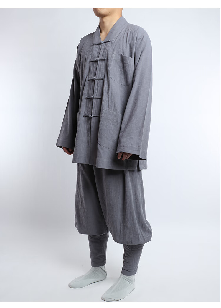 【夏季薄款和尚服】僧服短褂免绑腿棉麻僧袍僧人小褂比丘尼师父套装