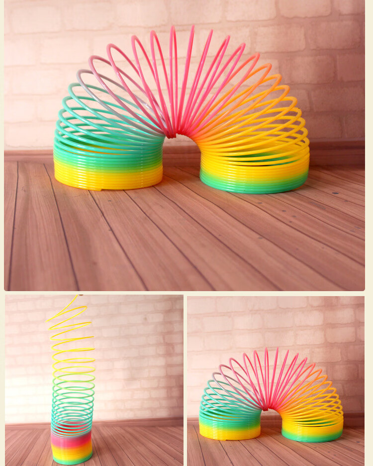 玩具弹簧圈儿童弹簧玩具弹力拉环魔术彩虹圈发光超大号怀旧七彩叠叠乐