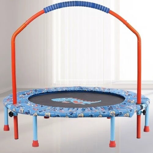 蹦蹦床家用室内儿童弹力织带跳跳床小孩感统训练带扶手小型蹭蹭床48寸