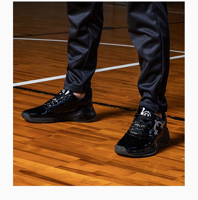 【全新升级】准者篮球鞋cuba准者cuba2022新款黑色篮球裁判鞋低帮光面