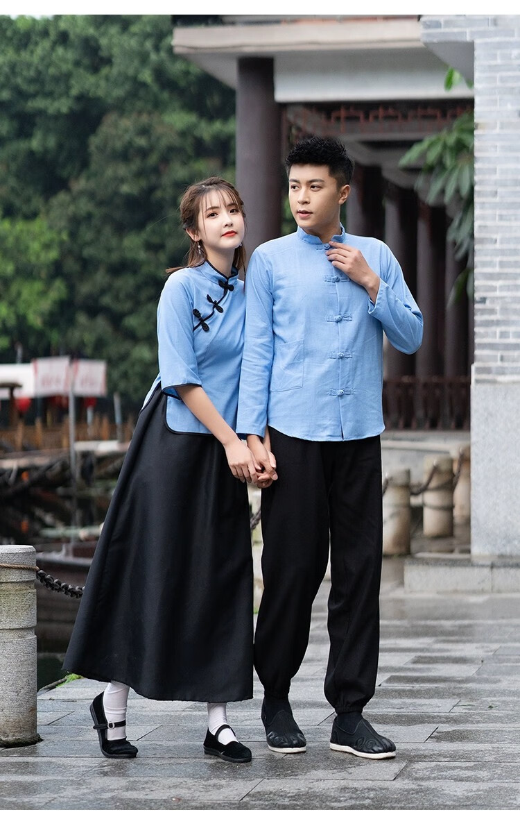 民国学生装五四运动表演服毕业服男女青年装中山装男班服舞台合唱装