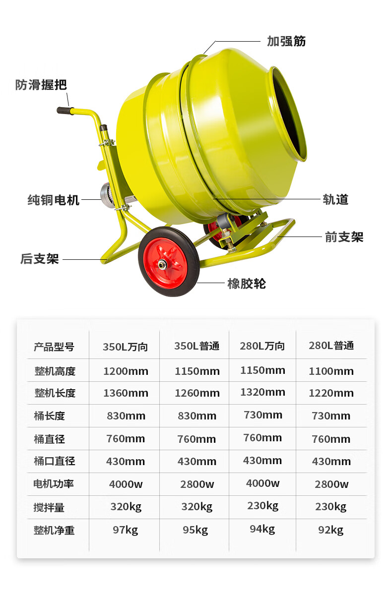 350搅拌机参数图片