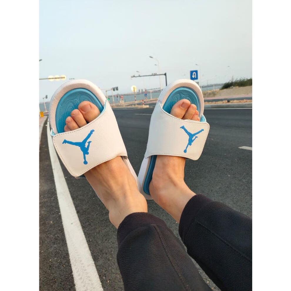 aj飞人拖鞋aj乔6飞人情侣拖鞋男夏季户外魔术贴一字拖潮牌乔六奥利奥