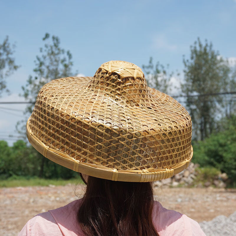 斗笠帽竹编斗笠帽儿童舞蹈演出小赶海道具海南遮阳防雨草帽特色渔民