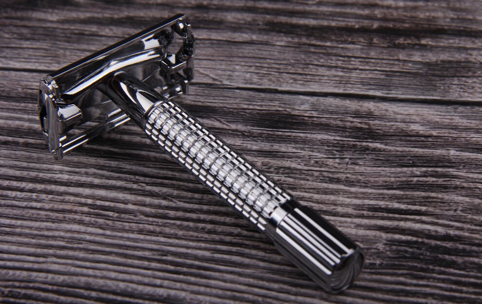 英吉利老式剃须刀手动刮胡刀刮毛刀刀片男士双面刮脸刀传统刮胡刀1柄6