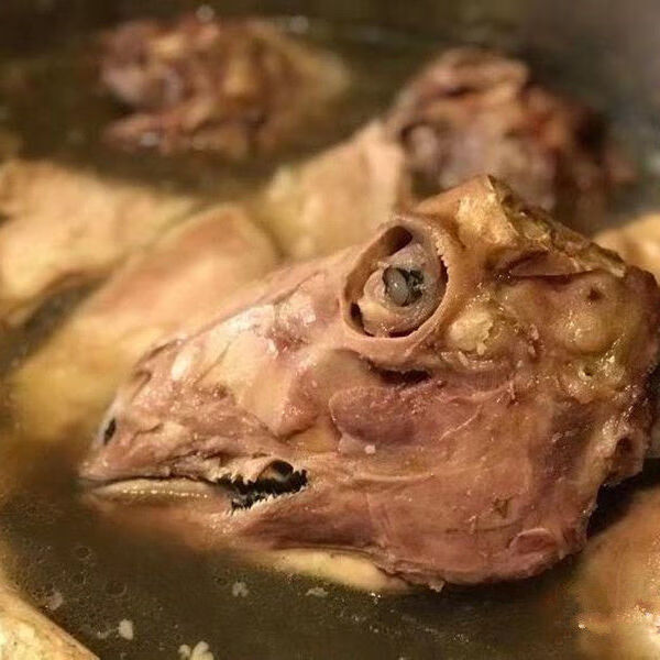 新鲜3-4斤整只五香羊头 全熟羊头即食卤羊头整只熟食 试吃去皮羊头1