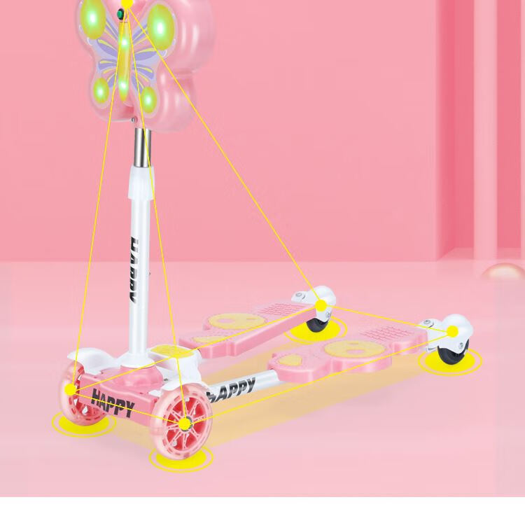 四轮蛙式滑板车滑板车双脚分开蛙式女生儿童便携式开合剪刀男孩溜溜车