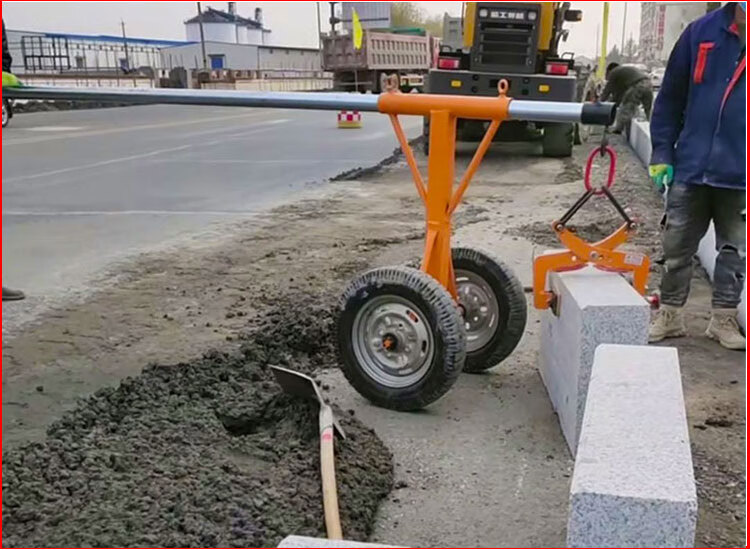 路沿石夹子路牙石吊具大理石夹石板夹路边石搬运安装路缘石用推车开口