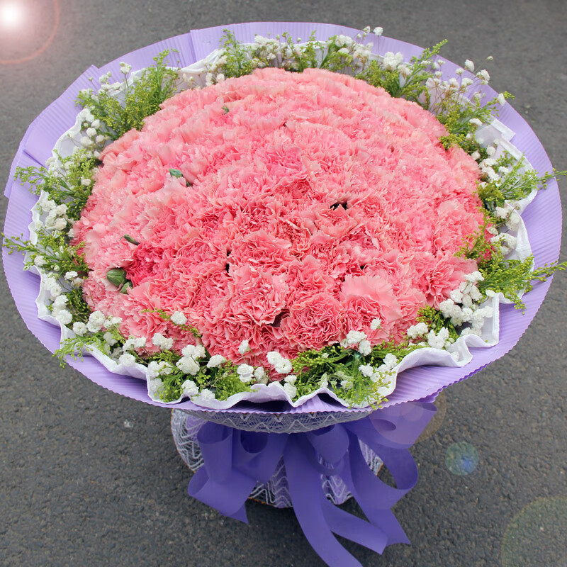 99朵康乃馨百合生日鲜花同城速递南昌郑州杭州花店兰州送花北京上海