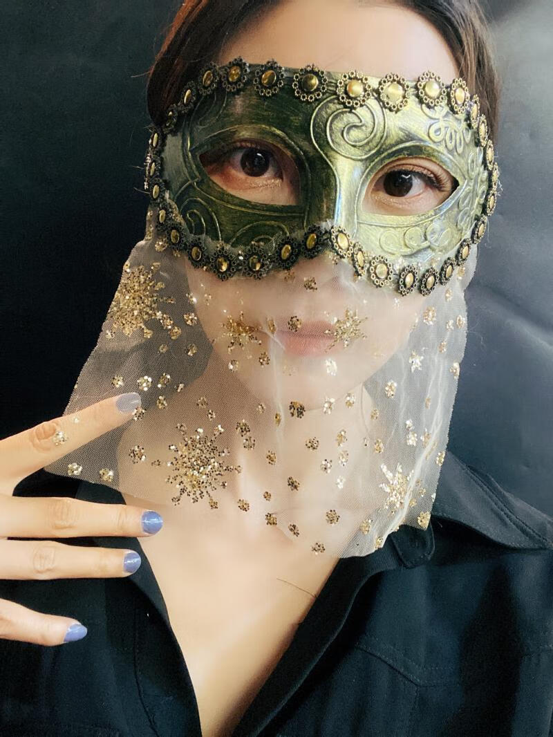 蒙面唱将面具 男士朋克夸张 银色简约蒙面歌手唱将万圣节假面舞会面具