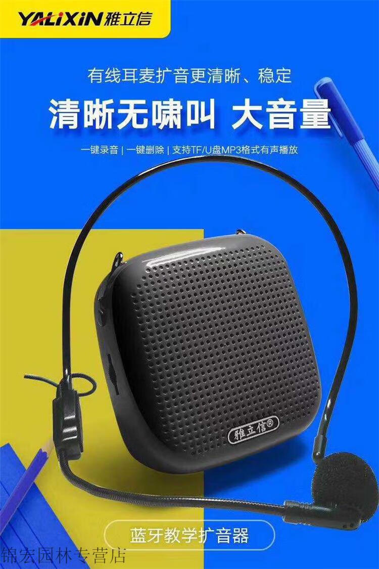 雅立信v19迷你教学扩音器喊话上课小蜜蜂教师导游商超蓝牙录音fm黑色