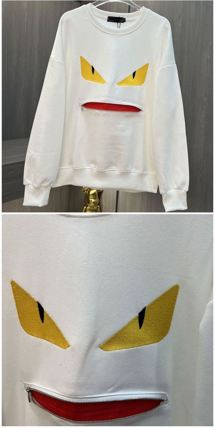 mbd小恶魔秋季小怪兽眼睛拉链长袖卫衣男潮牌同款拉链衣服加绒加厚