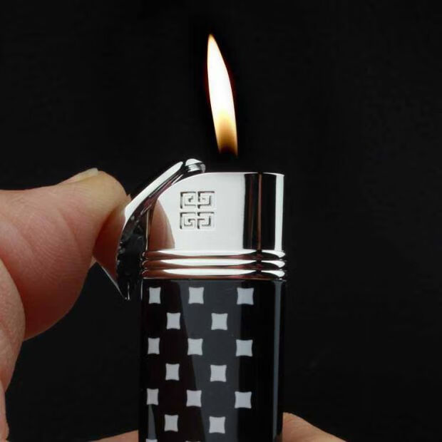 新款日本givenchy打火机充气黑色格子纤细珍藏绝版g2807新包装打火机
