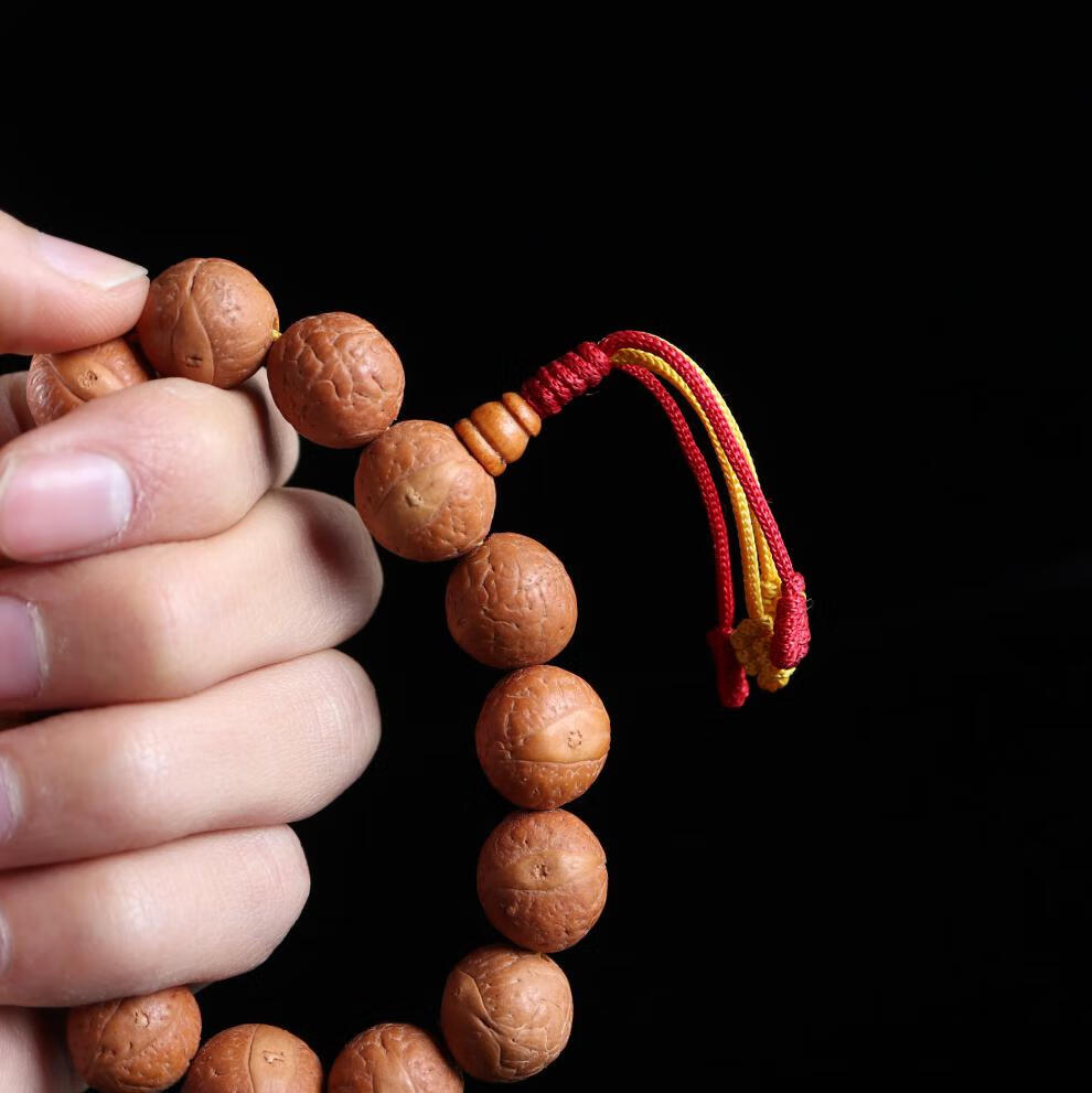 芙蕖正宗尼泊尔黄皮凤眼菩提子单圈手串手持男女文玩佛珠念珠手链15mm