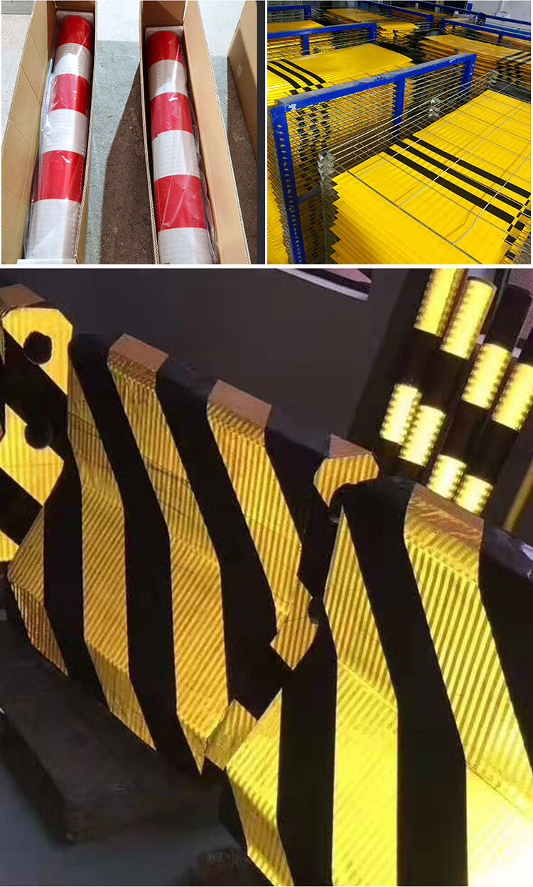 新款反光警示胶带30cm黄黑红白反光膜道路交通膜防撞贴墙贴地贴30cm