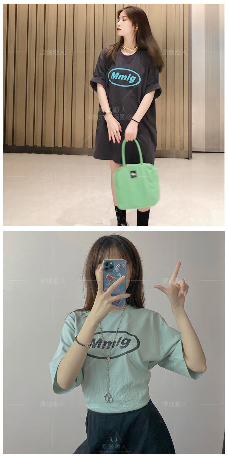 夏季mmlg短袖女1987韩国ins潮牌圆领t恤男士宽松纯棉情侣装半袖潮宸劲